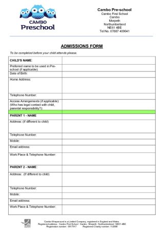 thumbnail of Admission Form part 1 – 2019
