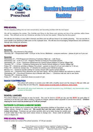 thumbnail of Pre-school Newsletter November & December 2018